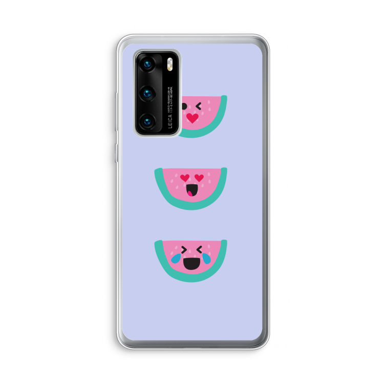 Smiley watermeloen: Huawei P40 Transparant Hoesje