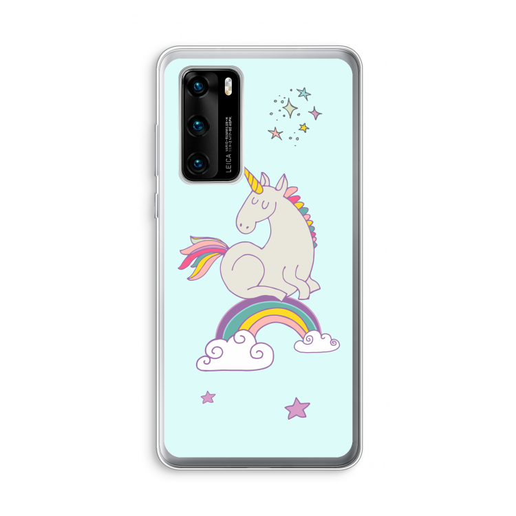 Regenboog eenhoorn: Huawei P40 Transparant Hoesje