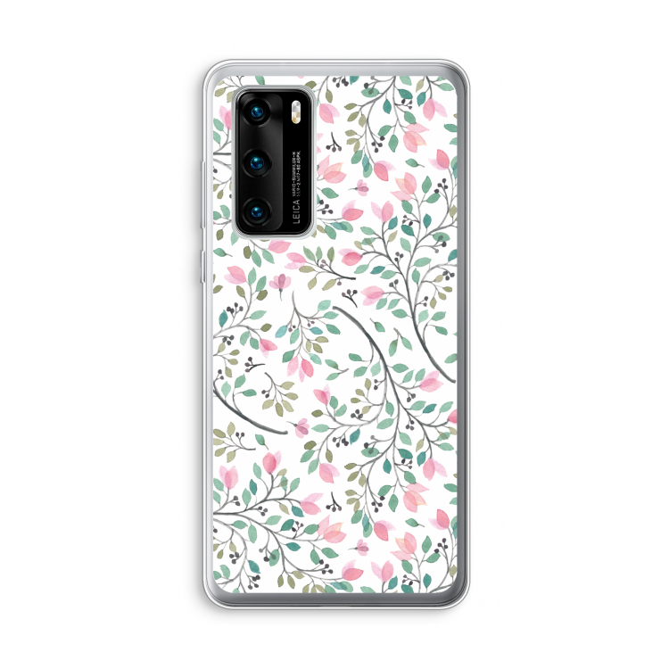 Sierlijke bloemen: Huawei P40 Transparant Hoesje