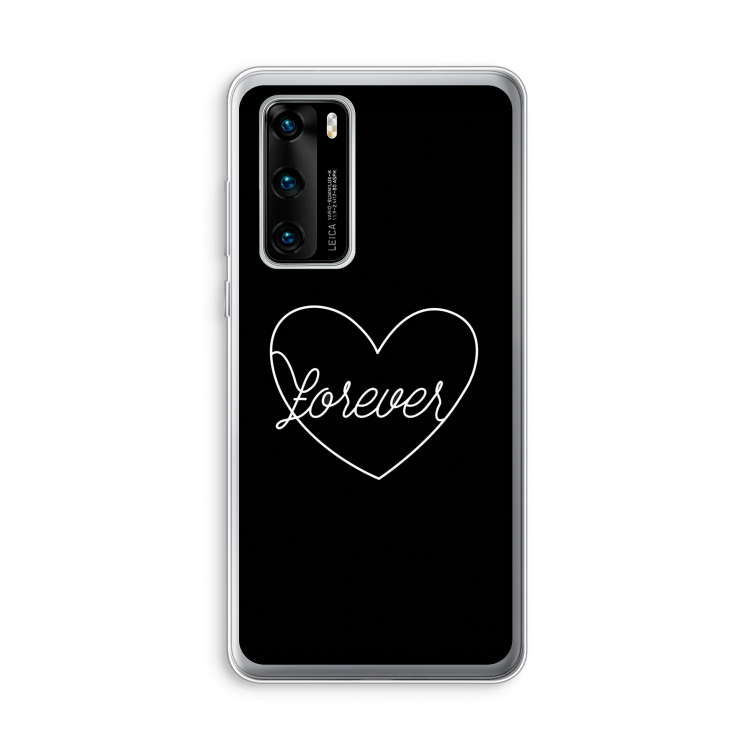 Forever heart black: Huawei P40 Transparant Hoesje