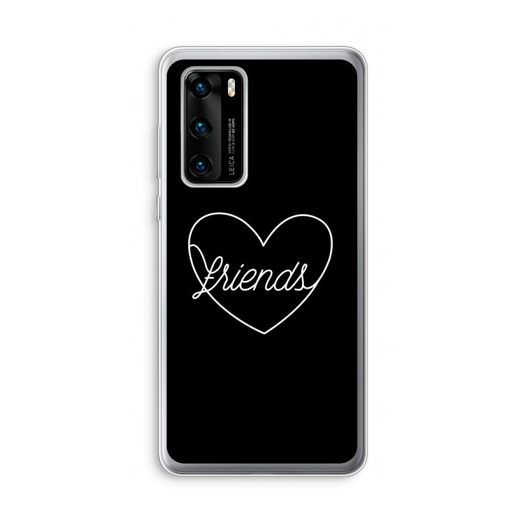 Friends heart black: Huawei P40 Transparant Hoesje