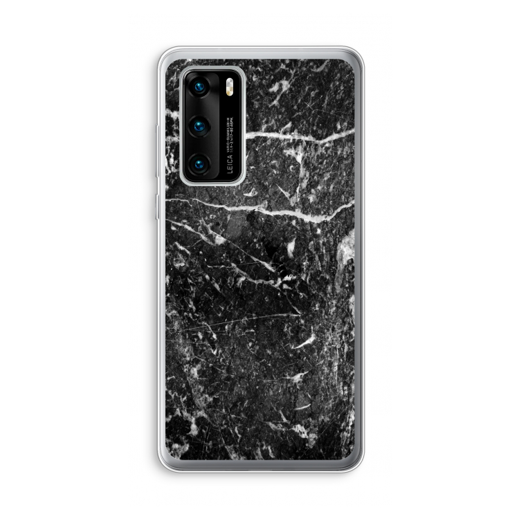 Zwart marmer: Huawei P40 Transparant Hoesje