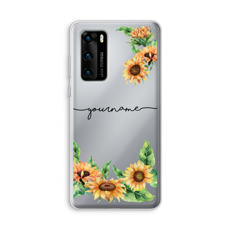 Zonnebloemen: Huawei P40 Transparant Hoesje