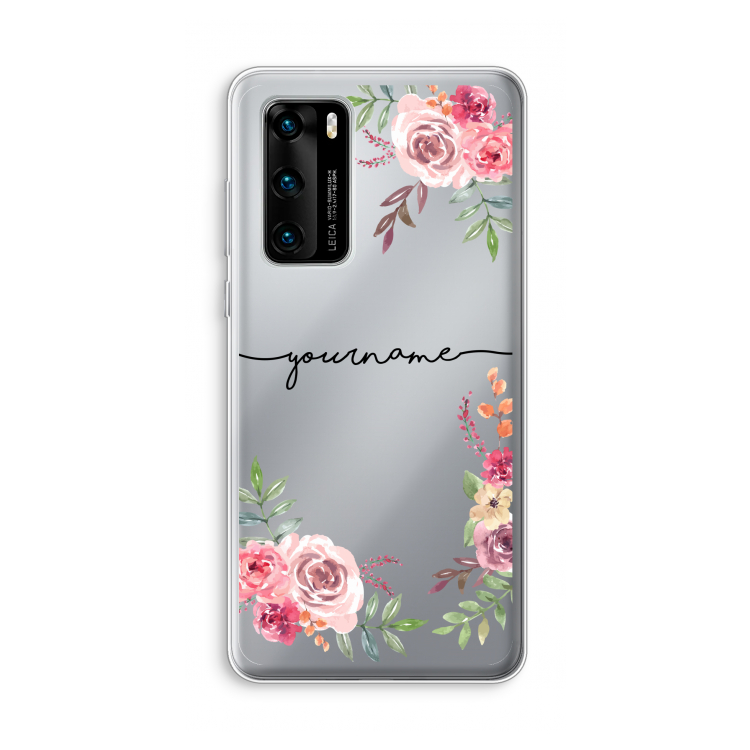 Rozen: Huawei P40 Transparant Hoesje