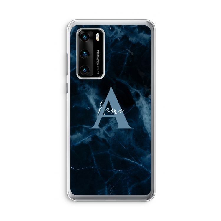 Midnight Marble: Huawei P40 Transparant Hoesje