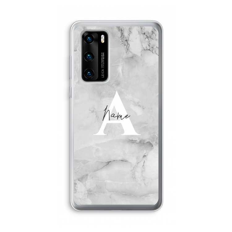 Ivory Marble: Huawei P40 Transparant Hoesje