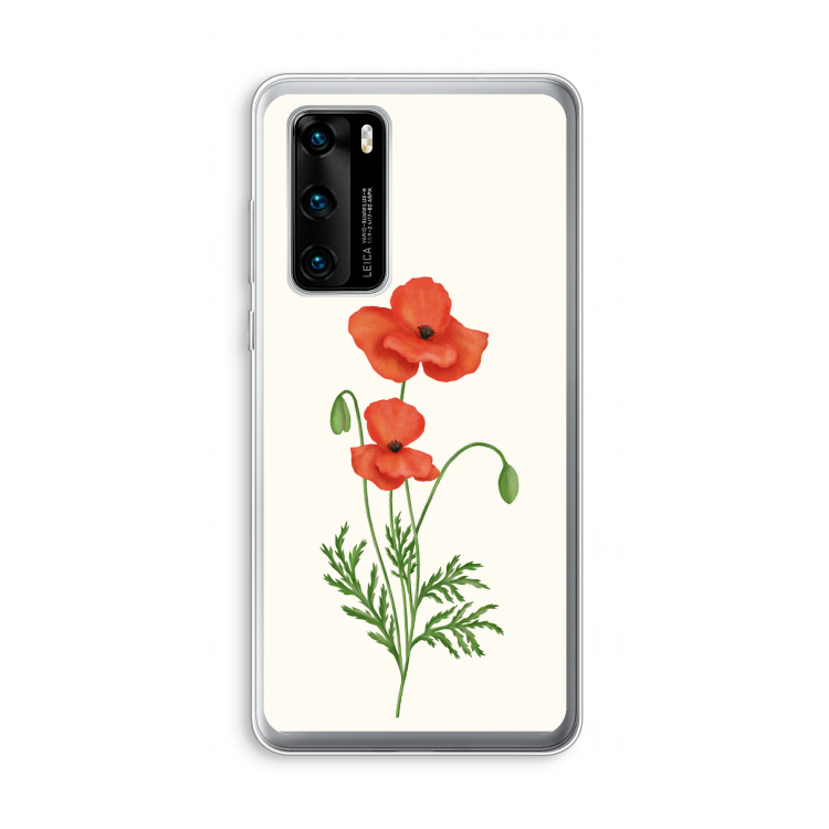 Red poppy: Huawei P40 Transparant Hoesje