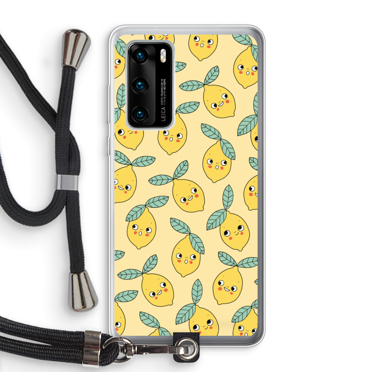 Citroenen: Huawei P40 Transparant Hoesje met koord