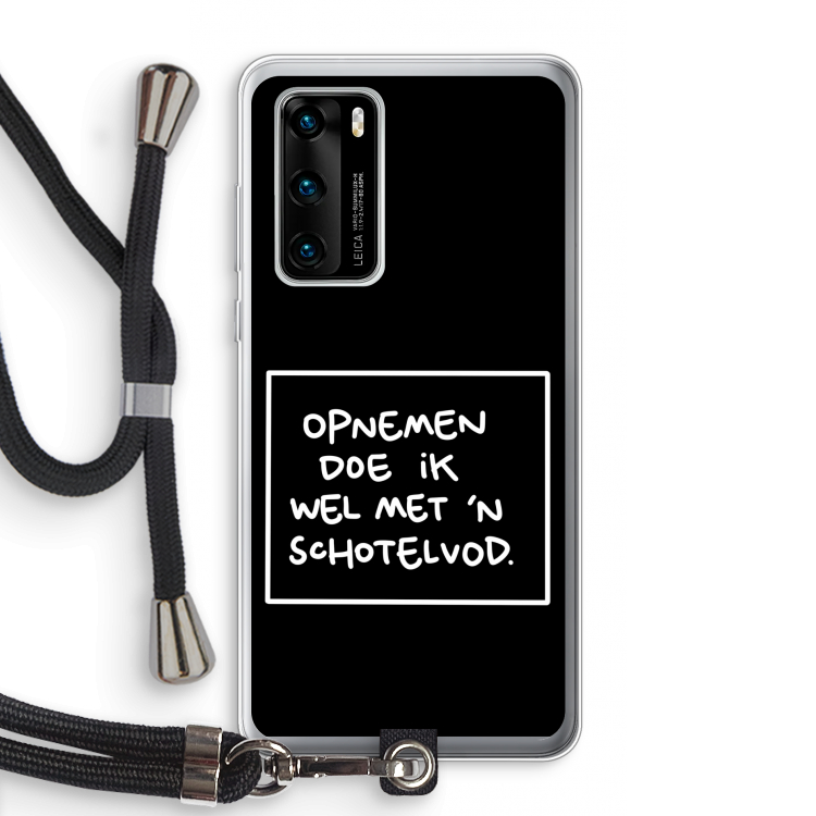 Schotelvod: Huawei P40 Transparant Hoesje met koord