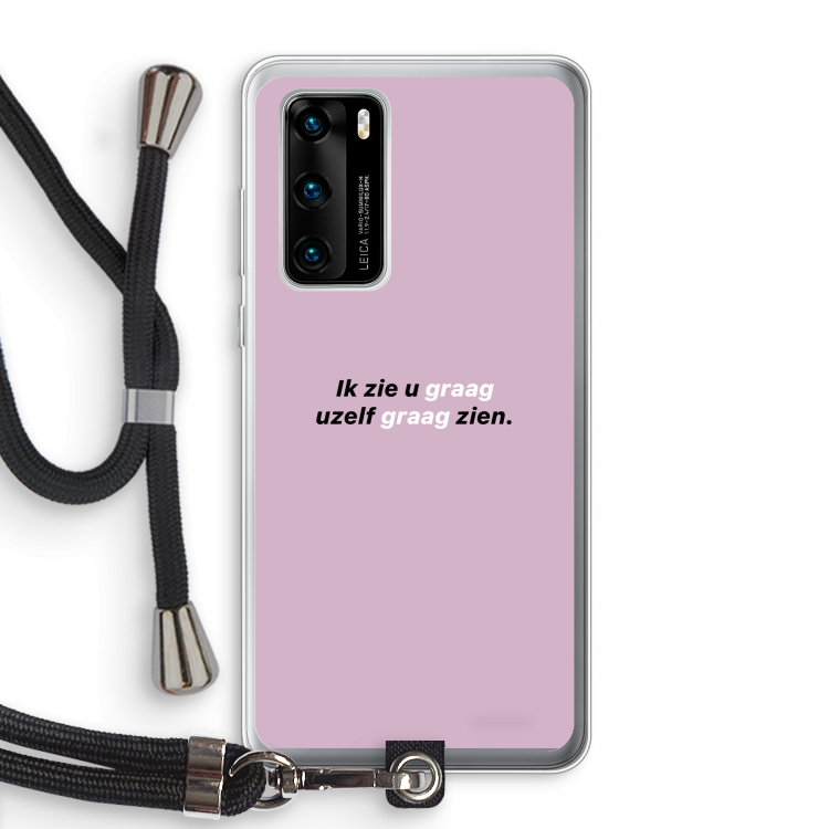 uzelf graag zien: Huawei P40 Transparant Hoesje met koord