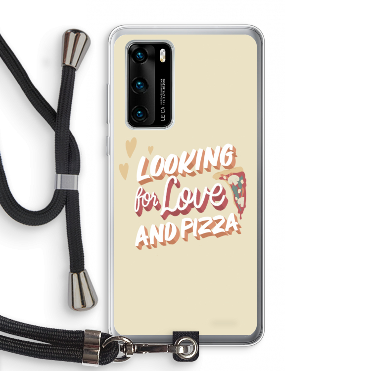 Pizza is the answer: Huawei P40 Transparant Hoesje met koord