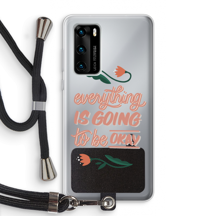 Optimistic flower girl: Huawei P40 Transparant Hoesje met koord