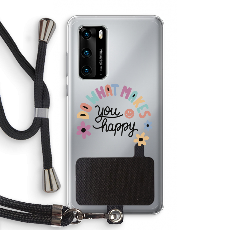 Happy days: Huawei P40 Transparant Hoesje met koord