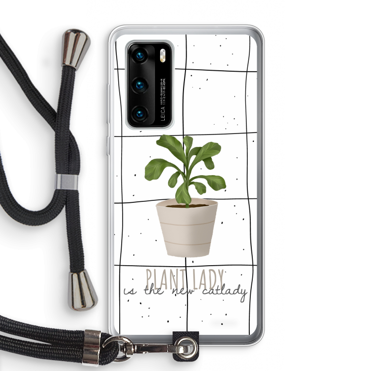 Kamerplant op vensterruit: Huawei P40 Transparant Hoesje met koord