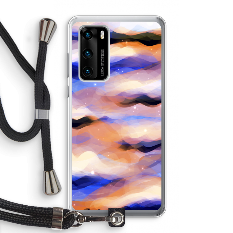 Donkere Wolken: Huawei P40 Transparant Hoesje met koord