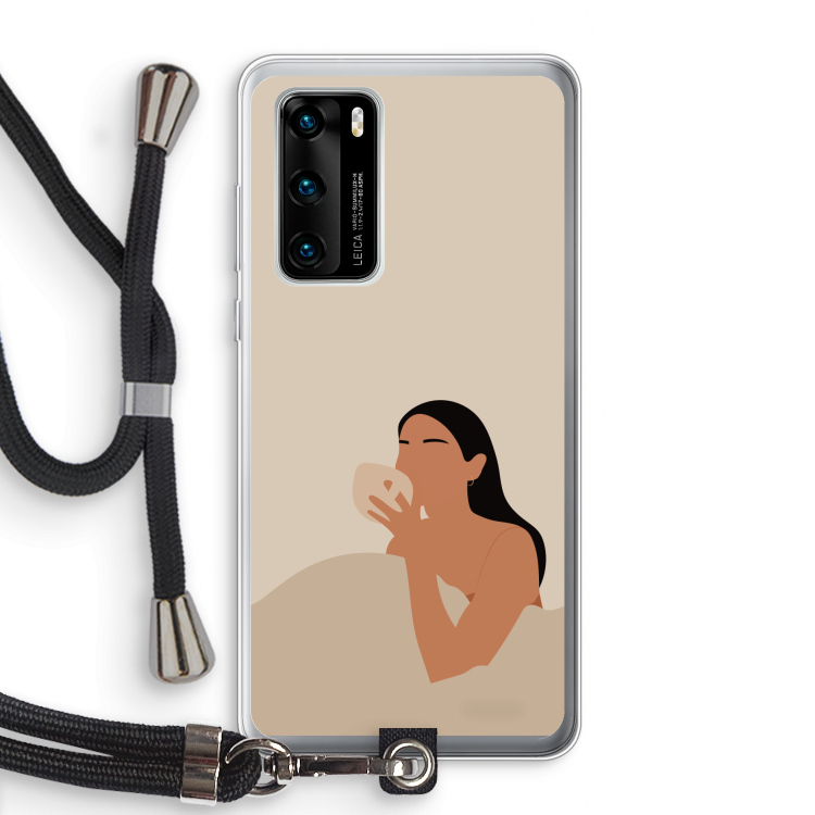 Fresh coffee: Huawei P40 Transparant Hoesje met koord