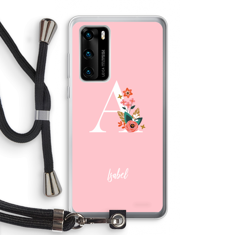 Pink Bouquet: Huawei P40 Transparant Hoesje met koord