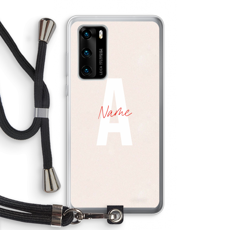 Strawberry Milkshake: Huawei P40 Transparant Hoesje met koord
