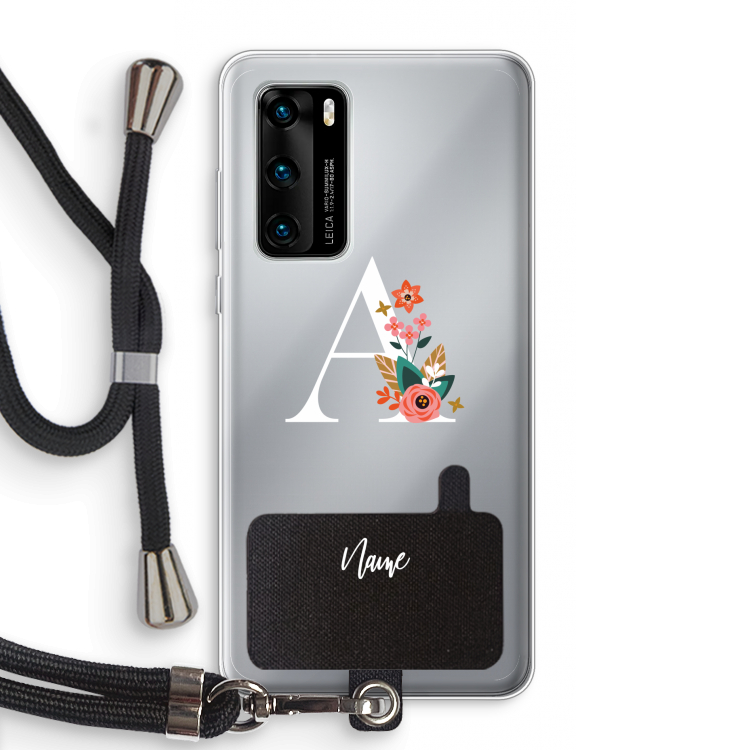 Pink Bouquet: Huawei P40 Transparant Hoesje met koord