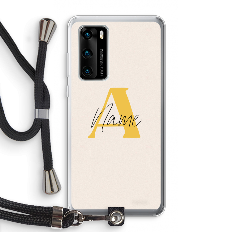 Amber Script: Huawei P40 Transparant Hoesje met koord
