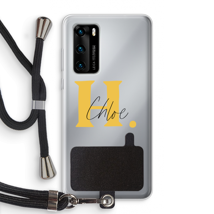 Amber Script: Huawei P40 Transparant Hoesje met koord