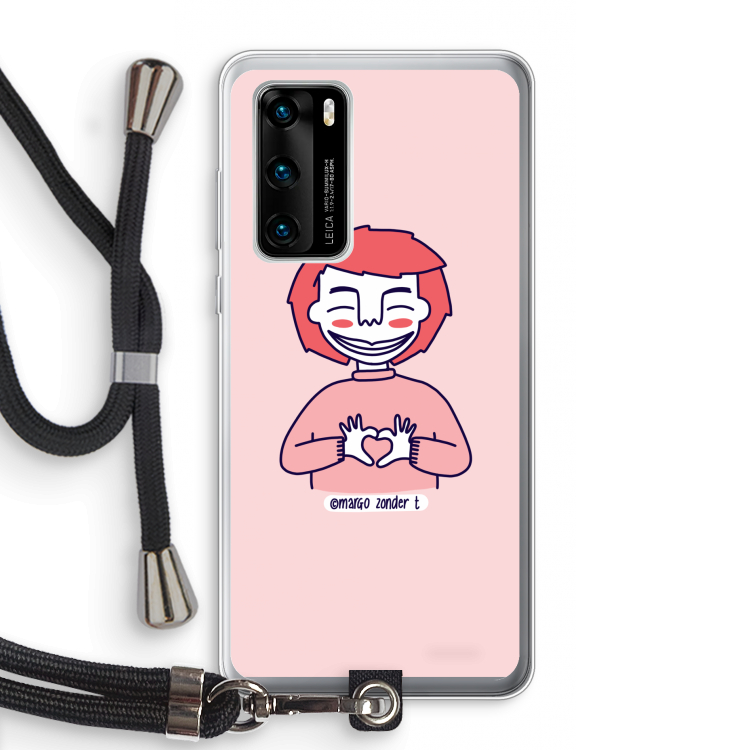 Hartje: Huawei P40 Transparant Hoesje met koord
