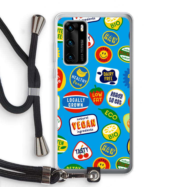 Fruitsticker: Huawei P40 Transparant Hoesje met koord