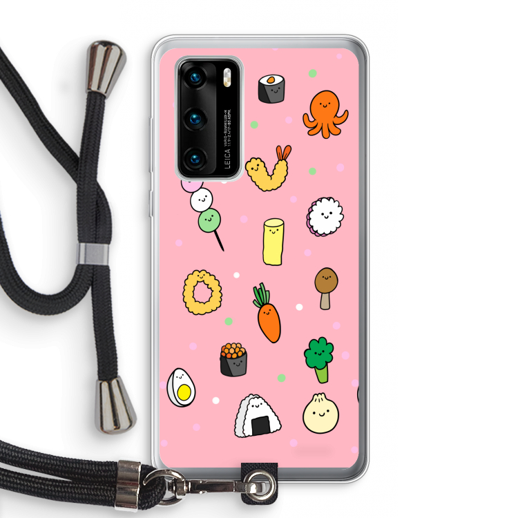 Happy bento friends: Huawei P40 Transparant Hoesje met koord