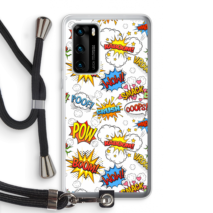 Pow Smack: Huawei P40 Transparant Hoesje met koord