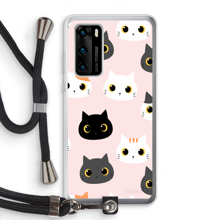 Katten: Huawei P40 Transparant Hoesje met koord