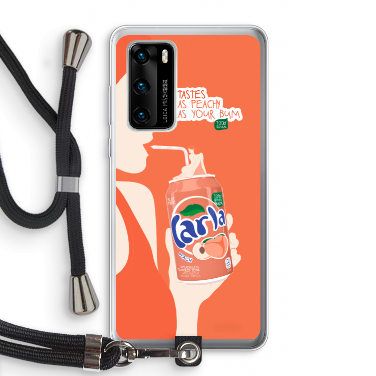 Peach please!: Huawei P40 Transparant Hoesje met koord