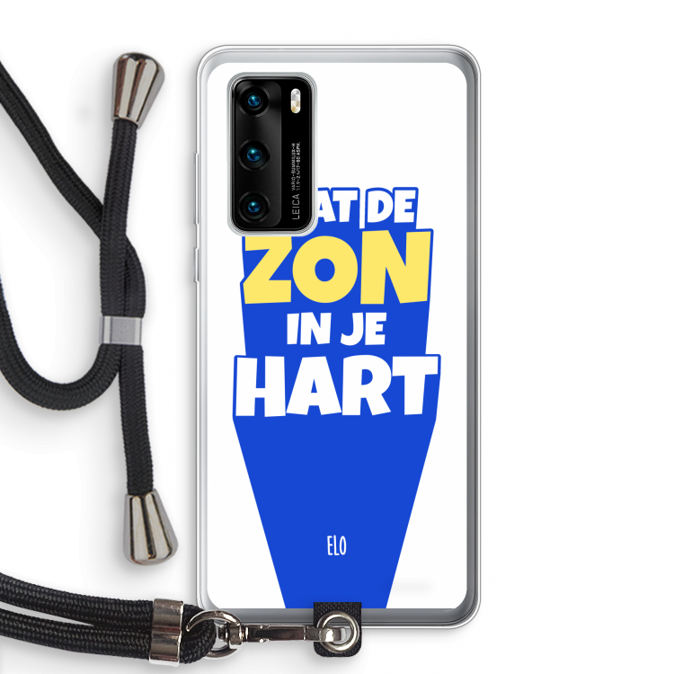 Laat de zon in je hart: Huawei P40 Transparant Hoesje met koord