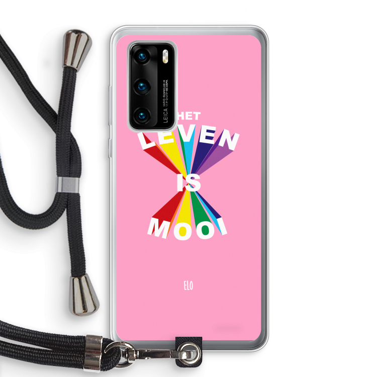 Het Leven Is Mooi: Huawei P40 Transparant Hoesje met koord