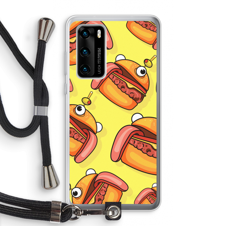 Hamburger: Huawei P40 Transparant Hoesje met koord