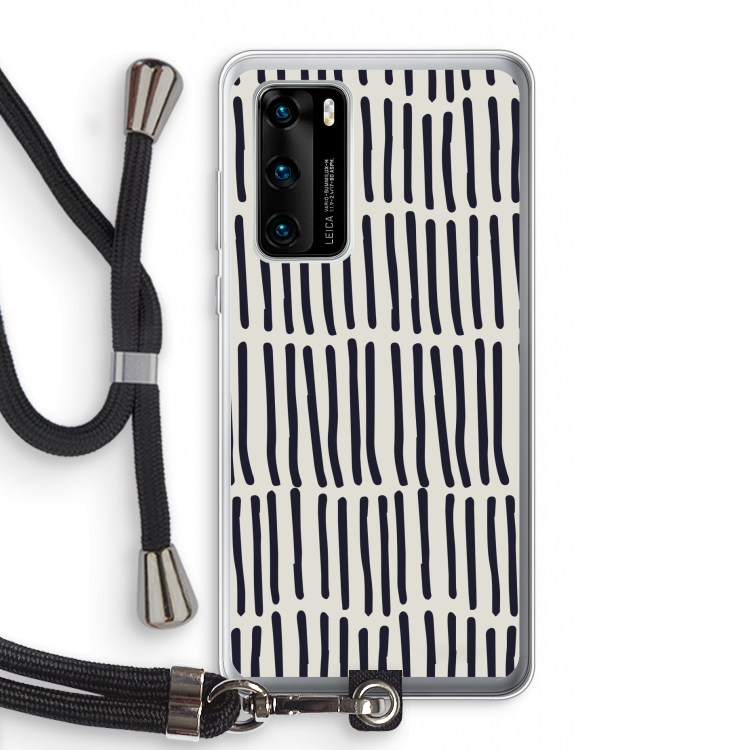 Moroccan stripes: Huawei P40 Transparant Hoesje met koord