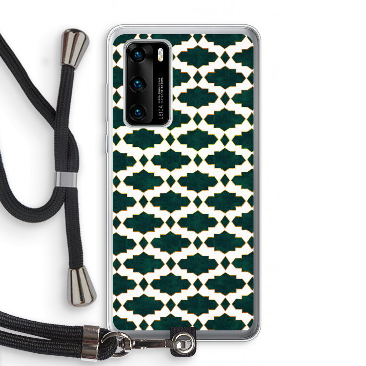 Moroccan tiles: Huawei P40 Transparant Hoesje met koord