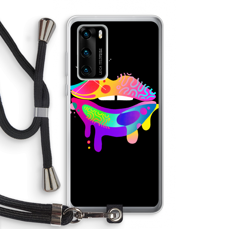 Lip Palette: Huawei P40 Transparant Hoesje met koord