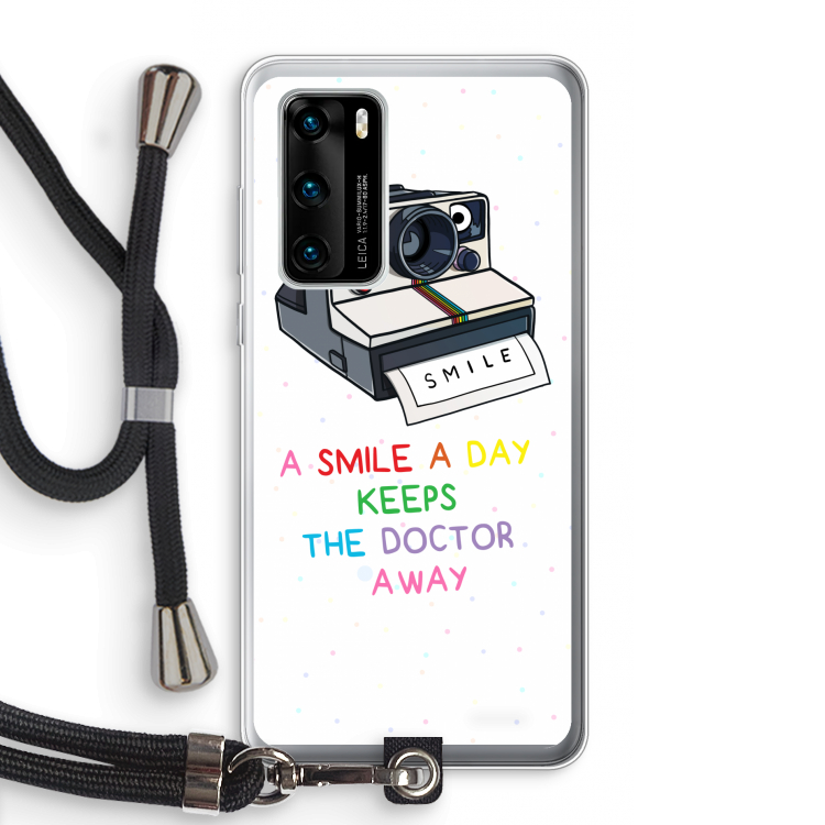 Smile: Huawei P40 Transparant Hoesje met koord