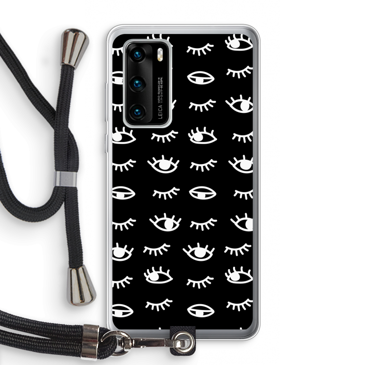 Eye pattern #3: Huawei P40 Transparant Hoesje met koord