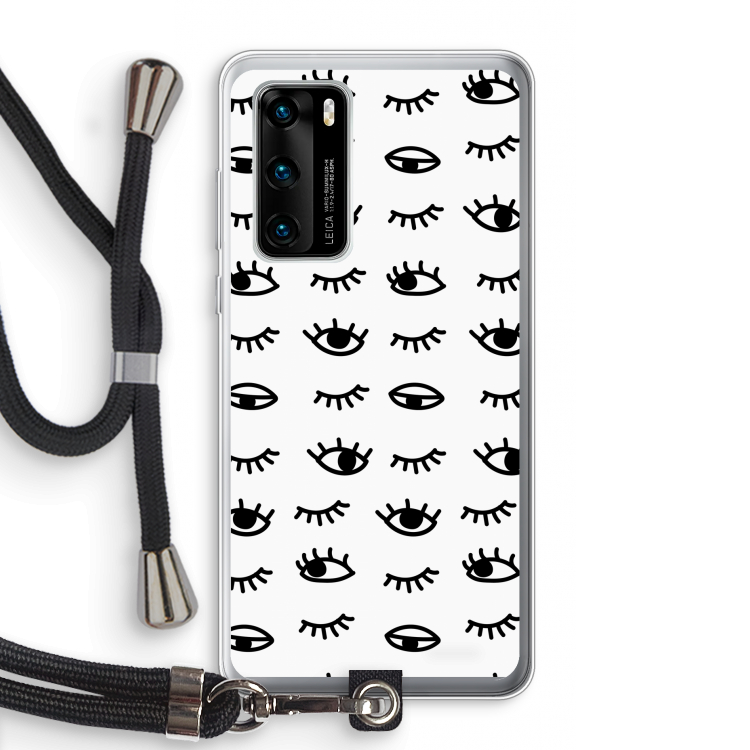 Eye pattern #2: Huawei P40 Transparant Hoesje met koord