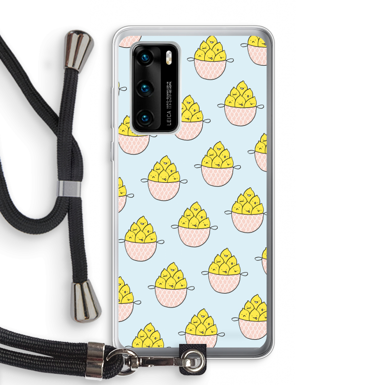 Citroenen: Huawei P40 Transparant Hoesje met koord