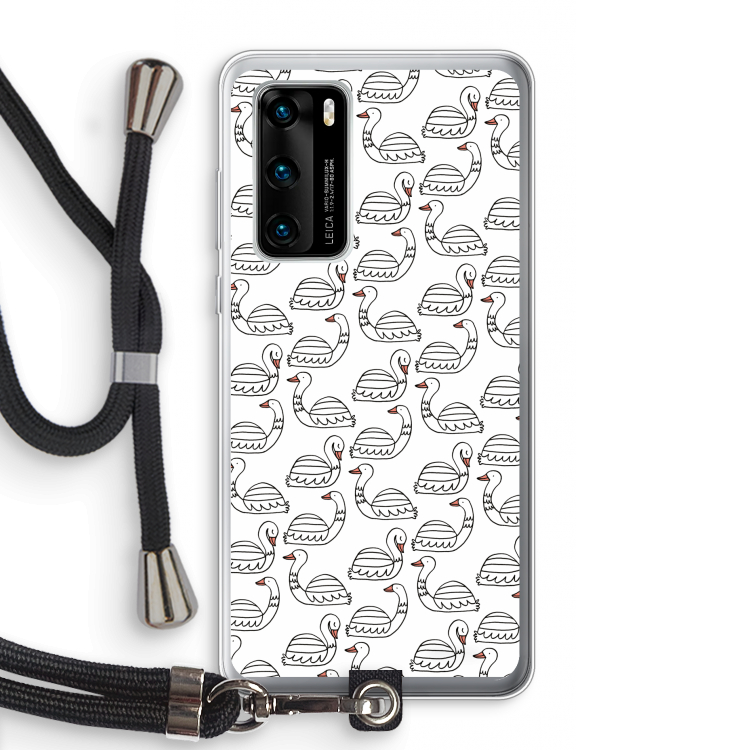 Zwanen: Huawei P40 Transparant Hoesje met koord