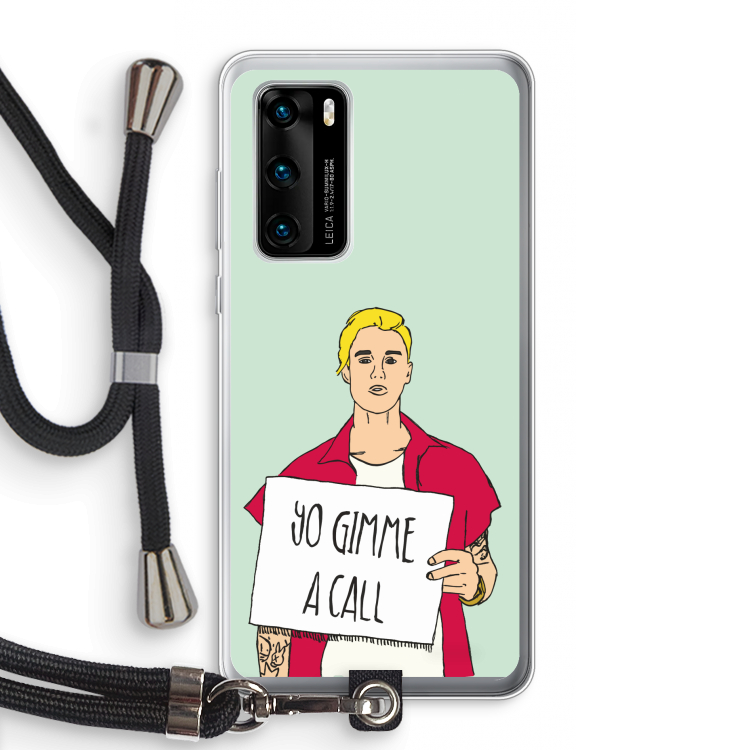 Gimme a call: Huawei P40 Transparant Hoesje met koord