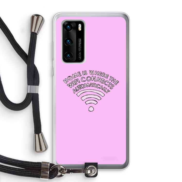 Home Is Where The Wifi Is: Huawei P40 Transparant Hoesje met koord
