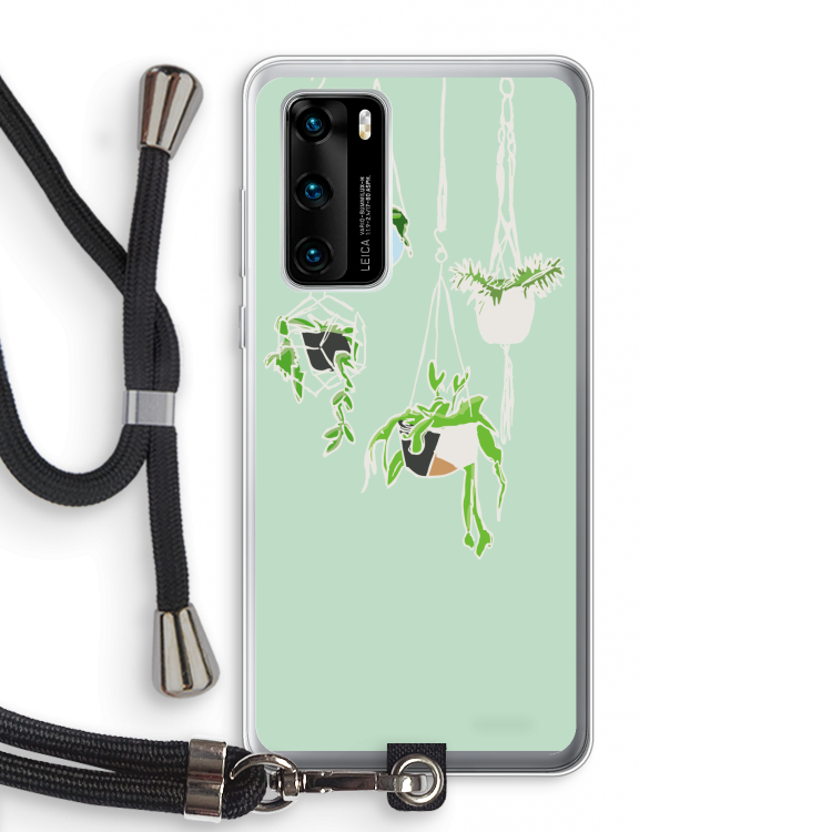 Hang In There: Huawei P40 Transparant Hoesje met koord