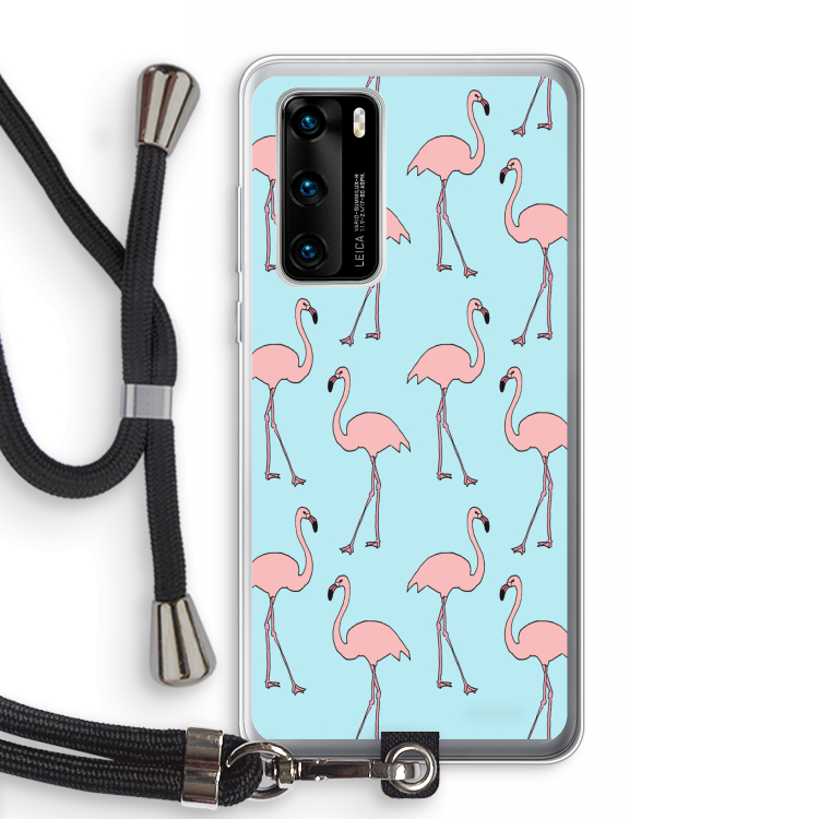 Anything Flamingoes: Huawei P40 Transparant Hoesje met koord