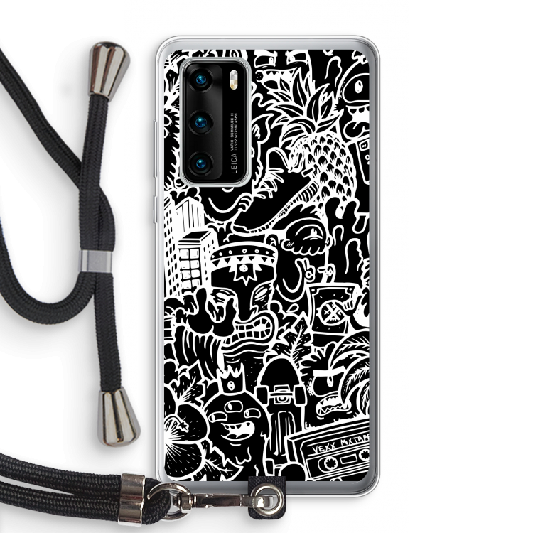 Vexx Black Mixtape: Huawei P40 Transparant Hoesje met koord