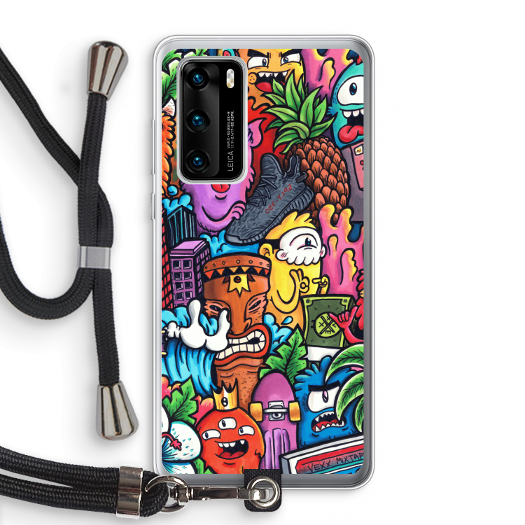 Vexx Mixtape: Huawei P40 Transparant Hoesje met koord