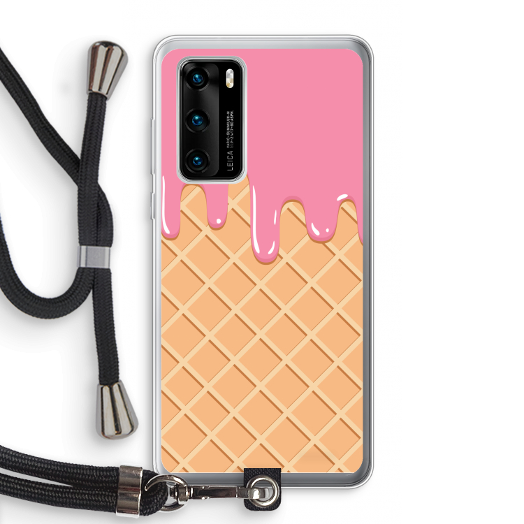 Ice cream: Huawei P40 Transparant Hoesje met koord