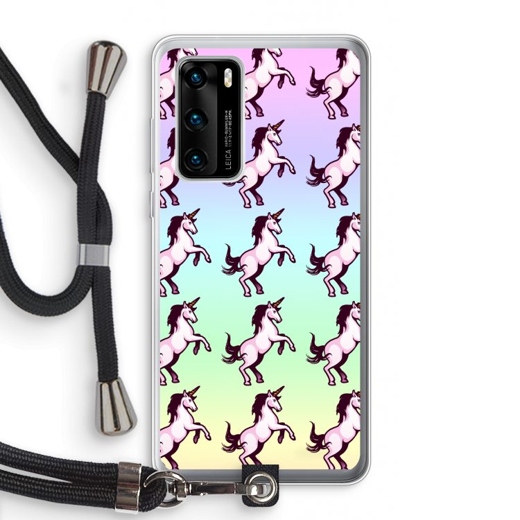 Musketon Unicorn: Huawei P40 Transparant Hoesje met koord